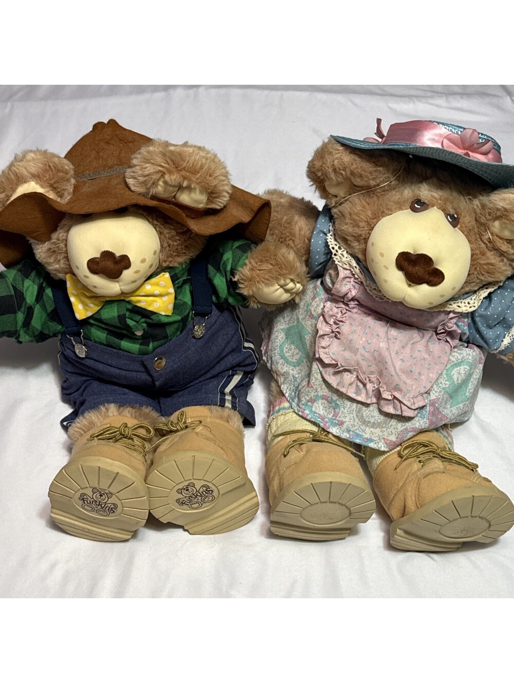 Xavier Roberts Furskins Dudley & Hattie Vintage 1980's Plush Bear with Clothes